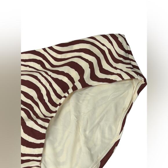 Andie Swim 'The Hipster' Swim Bottom in Bias Truffle Stripe Size Large NWT - Picture 5 of 10